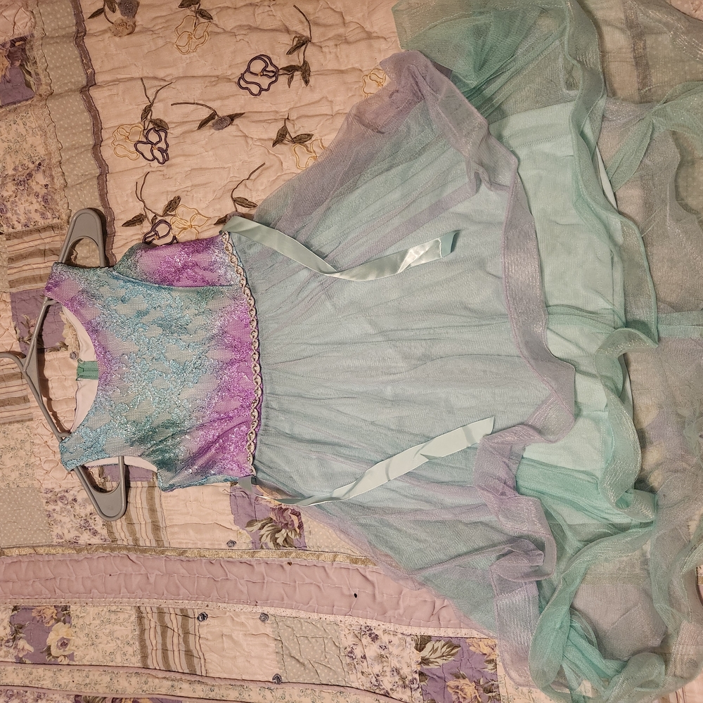 Pastel Blue and Purple Lace Dress
